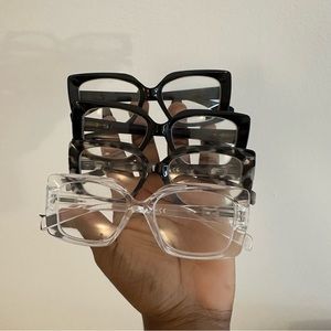 Stylish Black,Tortoise and Clear Cat-Eye Glasses